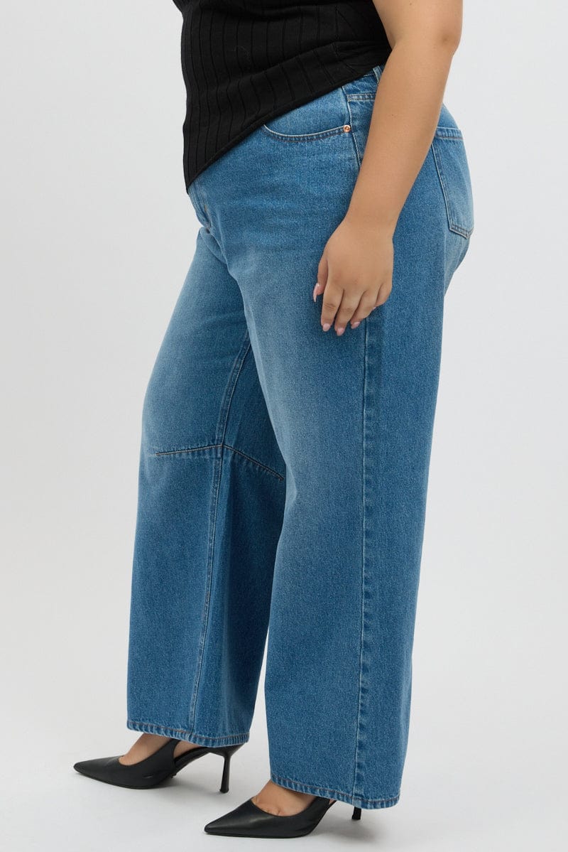 Denim Barrel Jeans Mid Rise - Image 4