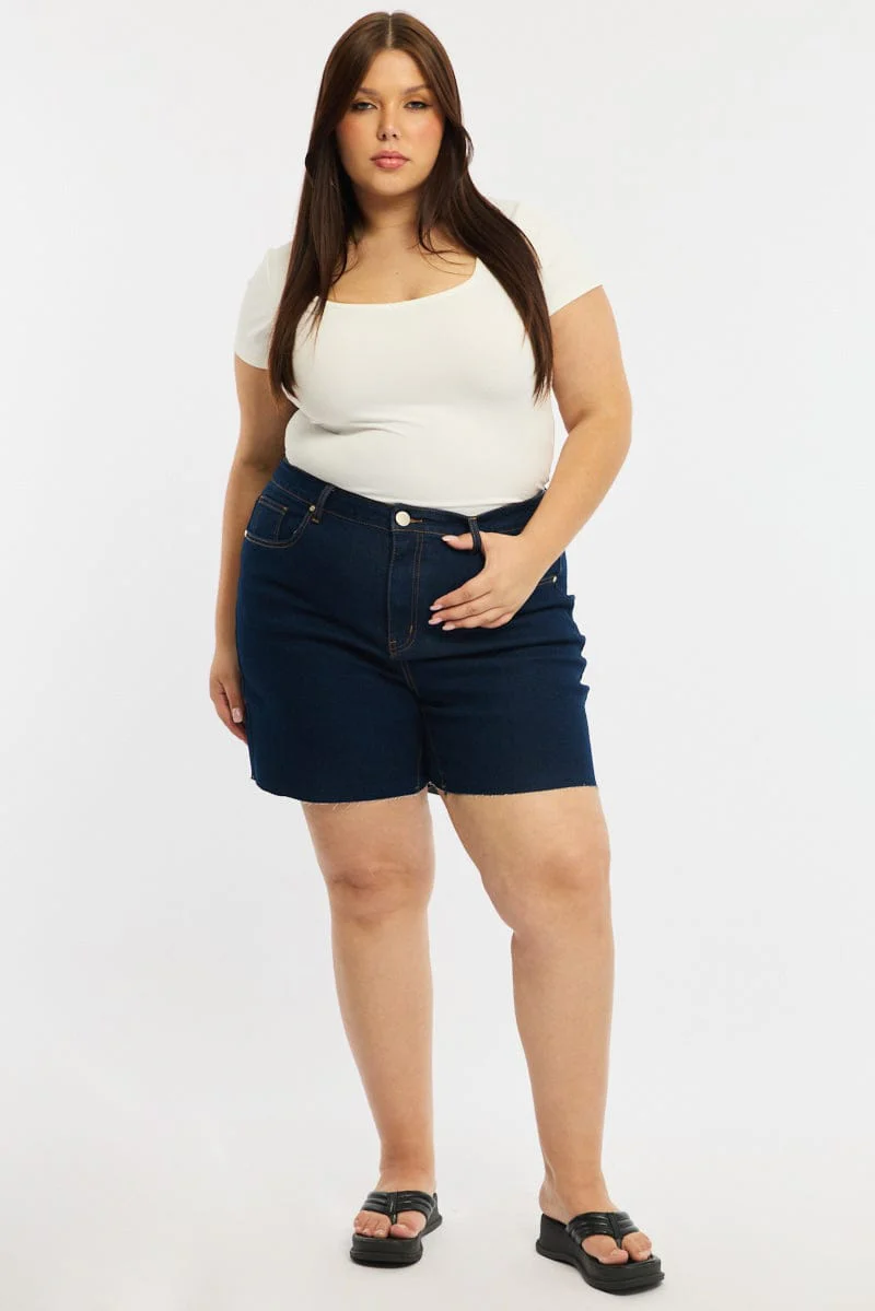Denim Bermuda Shorts Mid Rise - Image 3