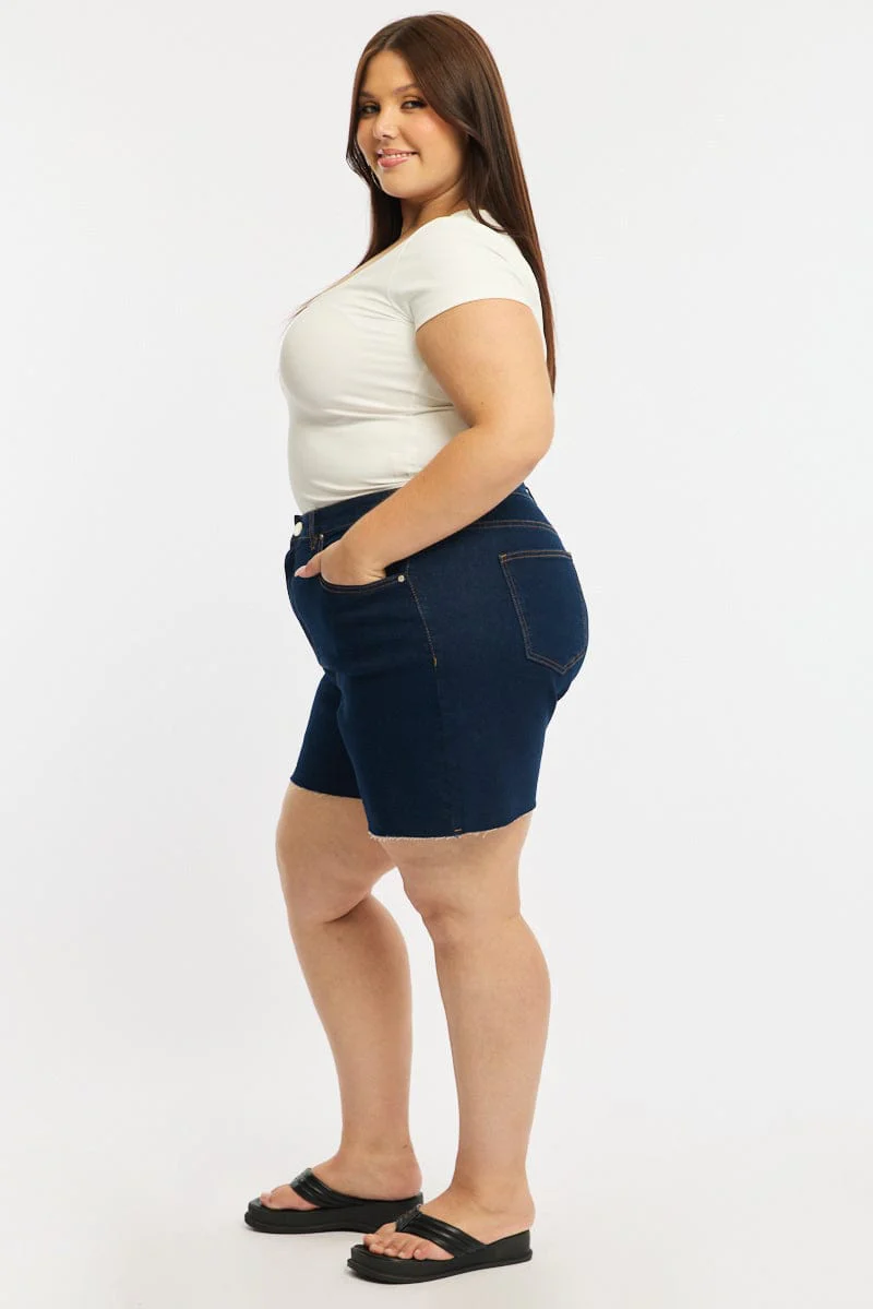 Denim Bermuda Shorts Mid Rise - Image 4