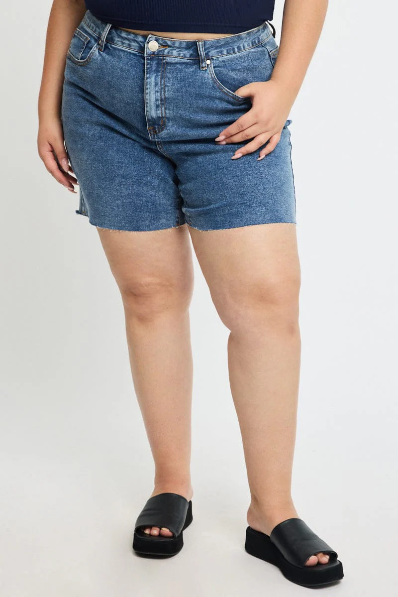 Denim Bermuda Shorts Mid Rise - Image 2