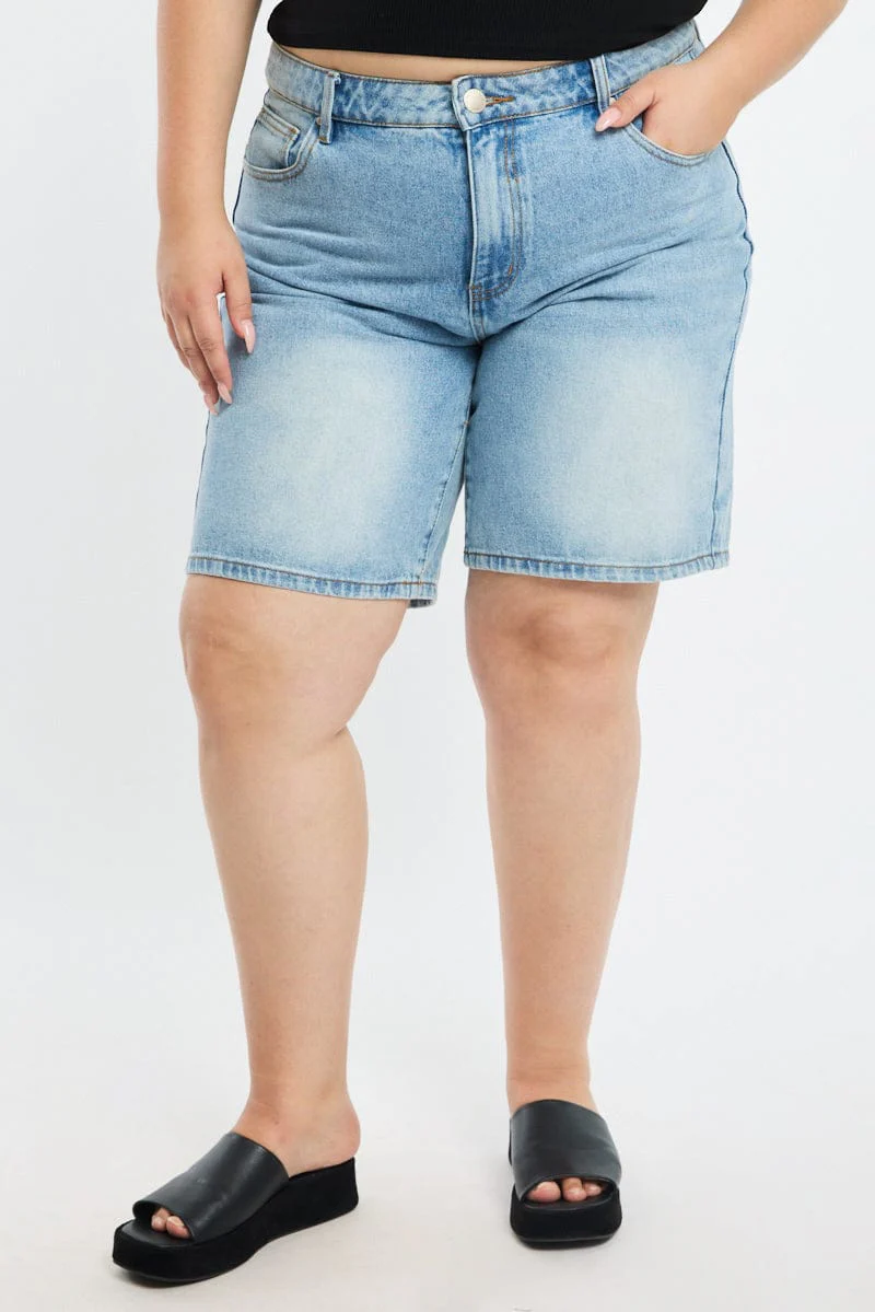 Denim Bermuda Shorts Mid Rise - Image 2
