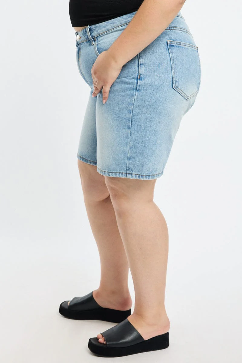 Denim Bermuda Shorts Mid Rise - Image 3
