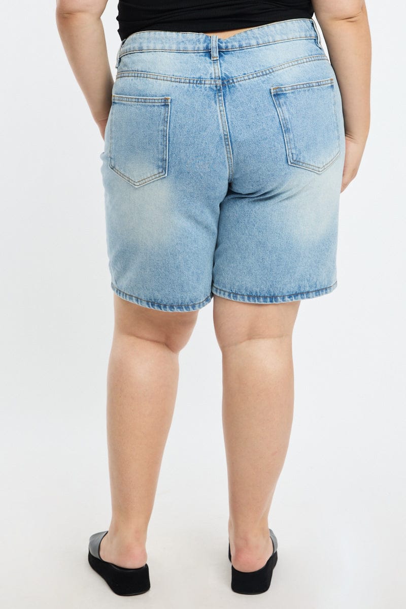 Denim Bermuda Shorts Mid Rise - Image 4