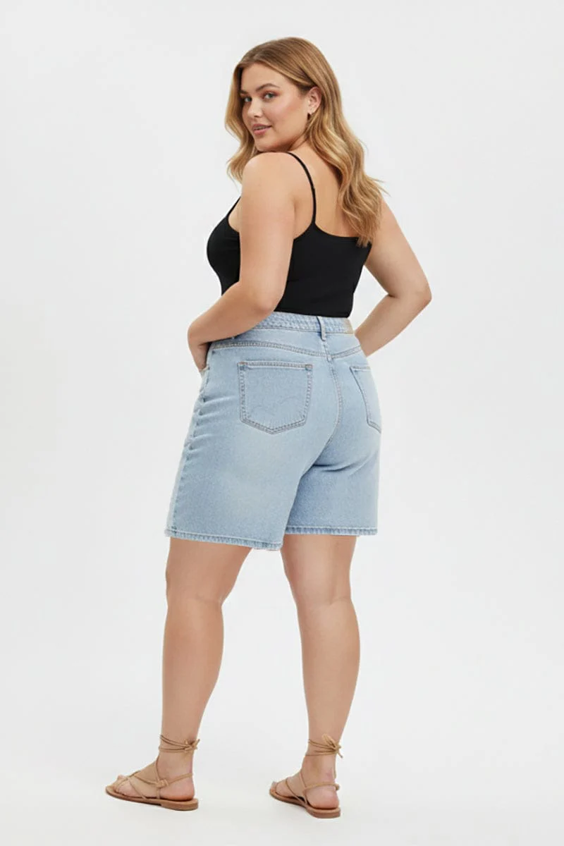 Denim Bermuda Shorts Mid Rise - Image 3