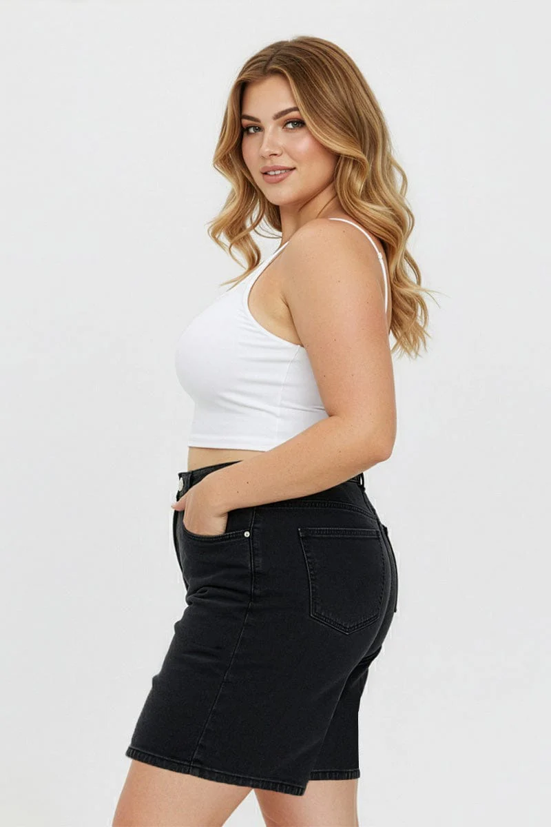 Denim Bermuda Shorts Mid Rise - Image 2