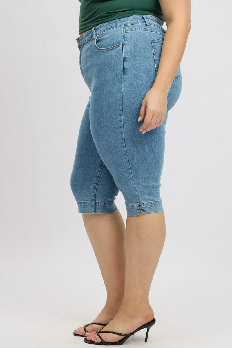 Denim Capri Jeans Mid Rise - Image 4