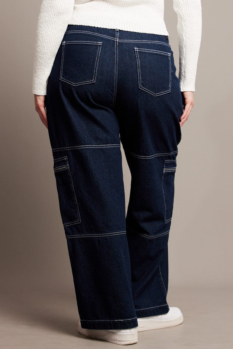 Denim Cargo Jeans Mid Rise - Image 5