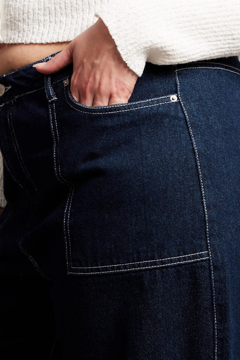 Denim Cargo Jeans Mid Rise - Image 6