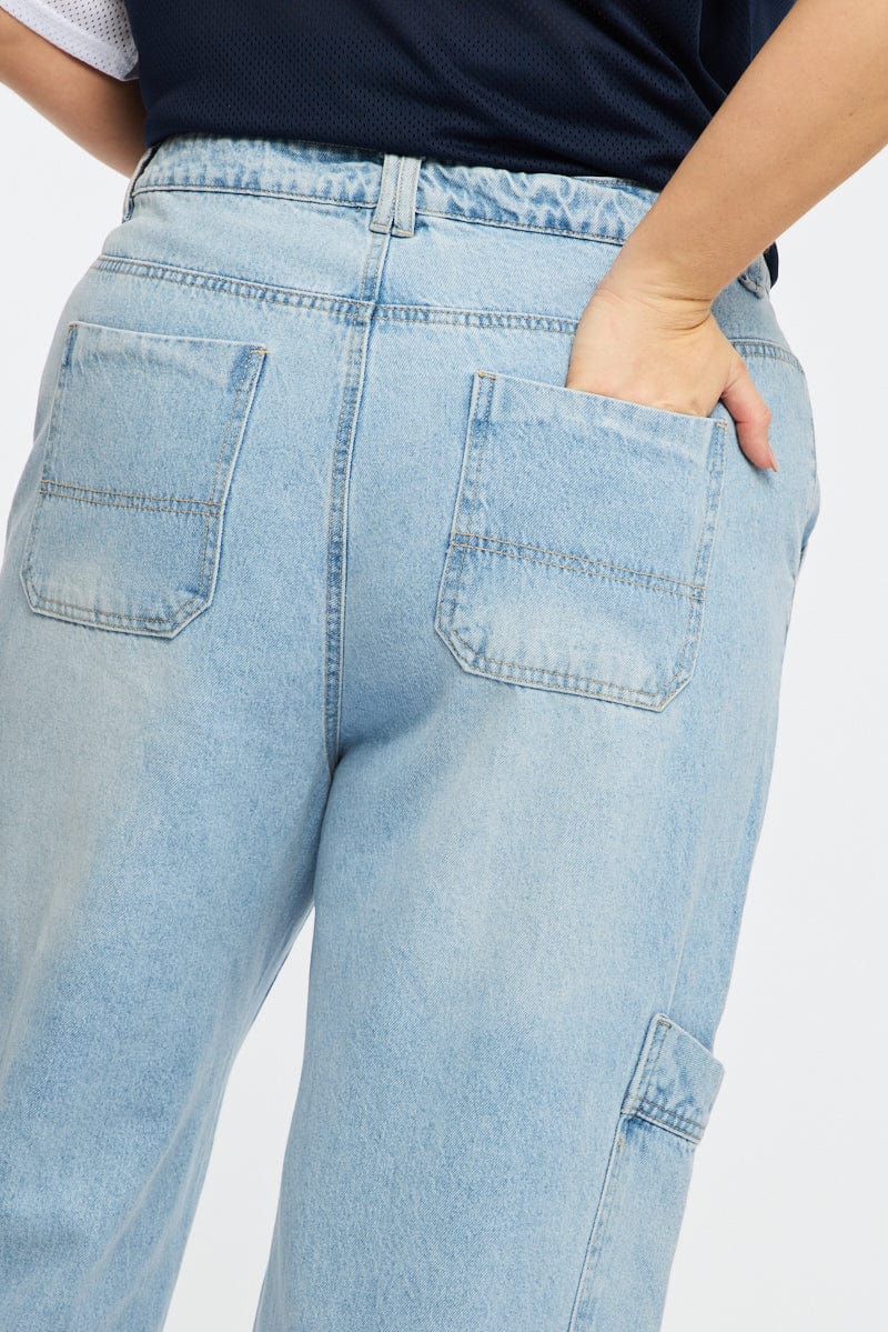 Denim Cargo Jeans Mid Rise - Image 5