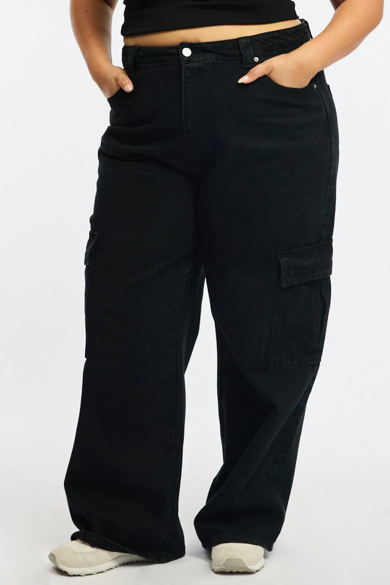 Denim Cargo Jeans Mid Rise - Image 2