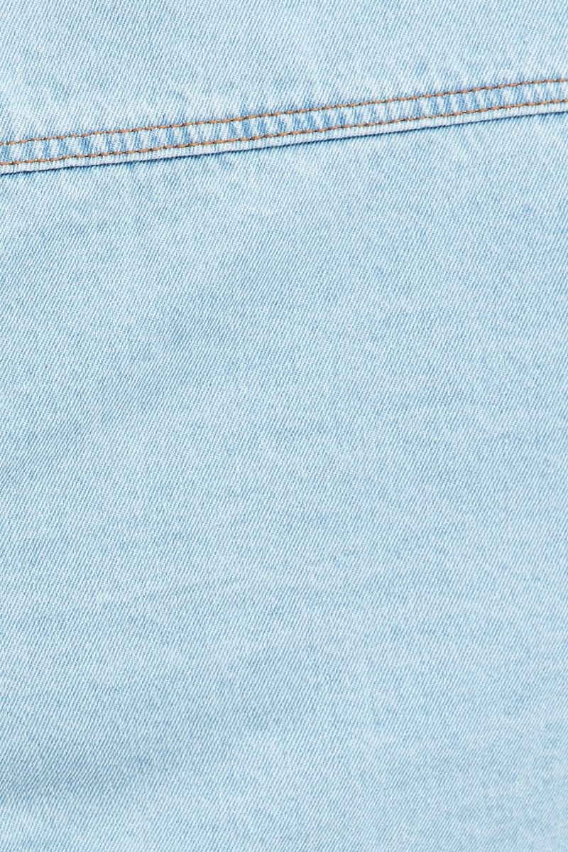 Denim Cropped Denim Jacket - Image 6