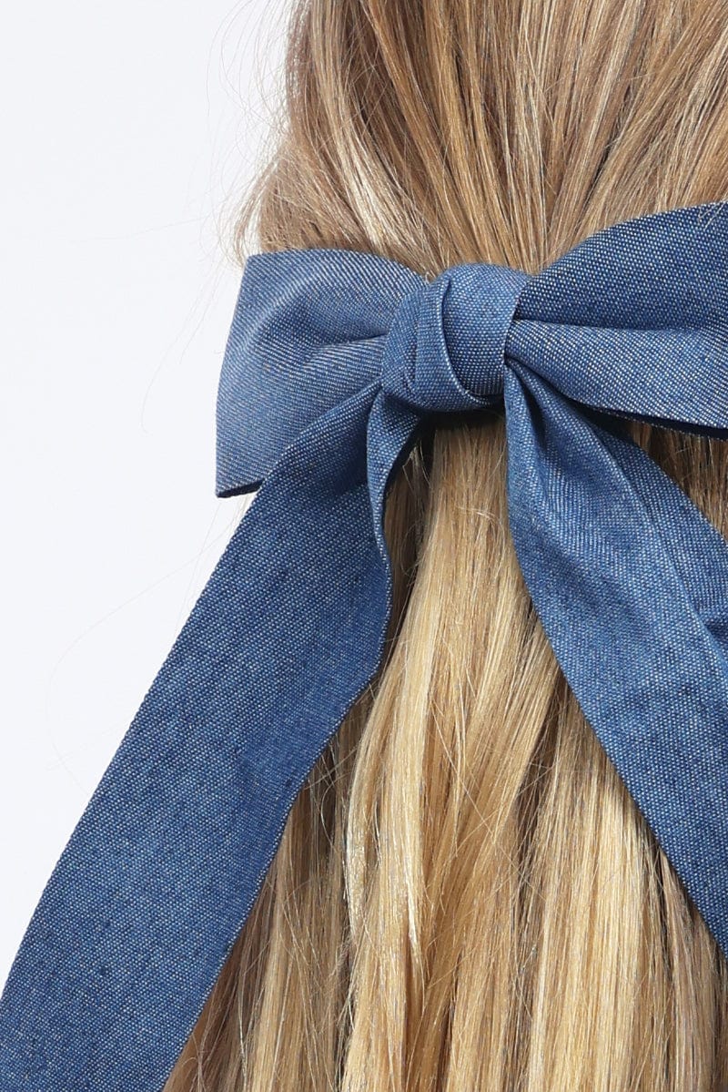 Denim Denim Hair Bow - Image 2