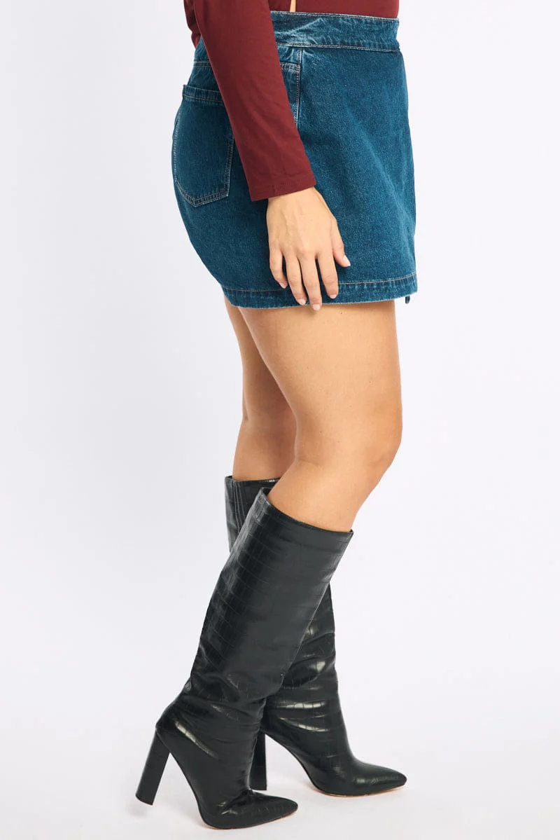 Denim Denim Skorts - Image 3