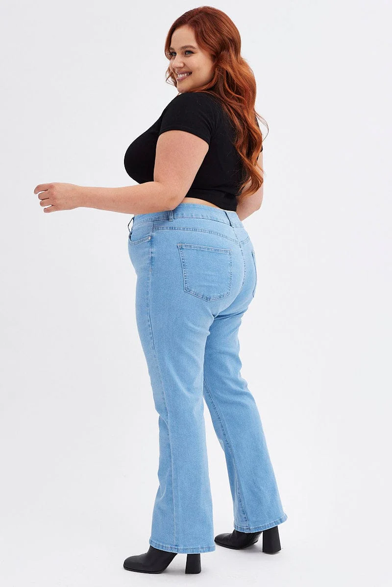 Denim Flare Denim Jeans Mid Rise - Image 4