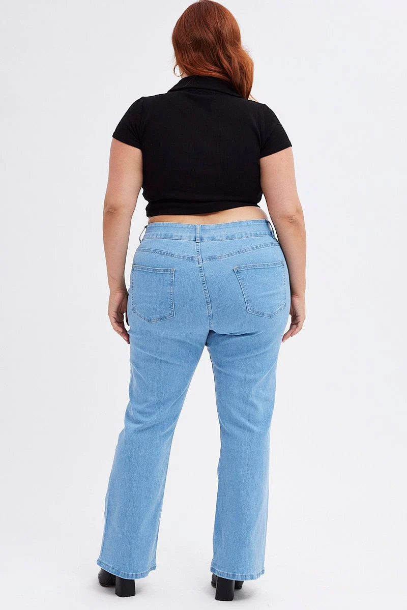Denim Flare Denim Jeans Mid Rise - Image 5