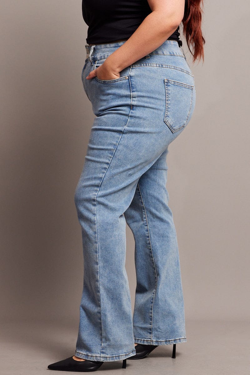 Denim Flare Jeans Mid Rise - Image 5