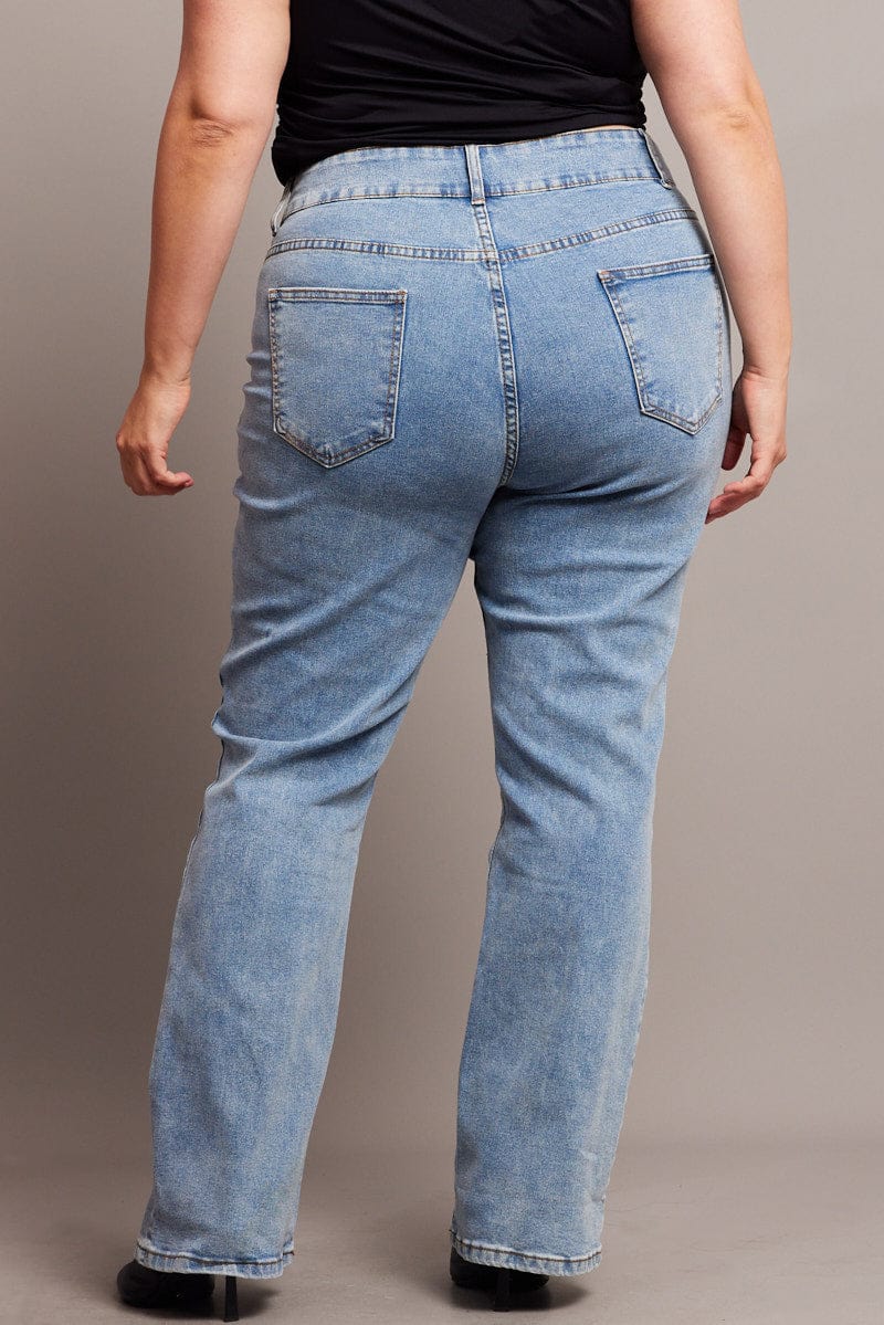 Denim Flare Jeans Mid Rise - Image 6