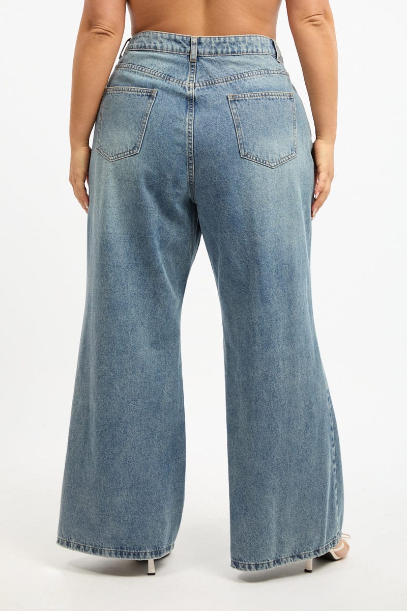 Denim Flare Jeans Mid Rise - Image 4