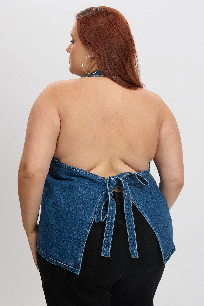Denim Halter Vest - Image 5
