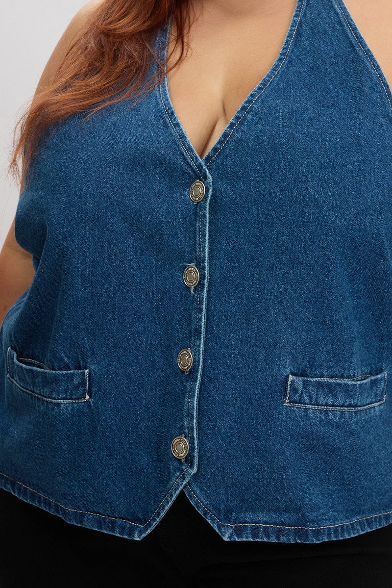 Denim Halter Vest - Image 6