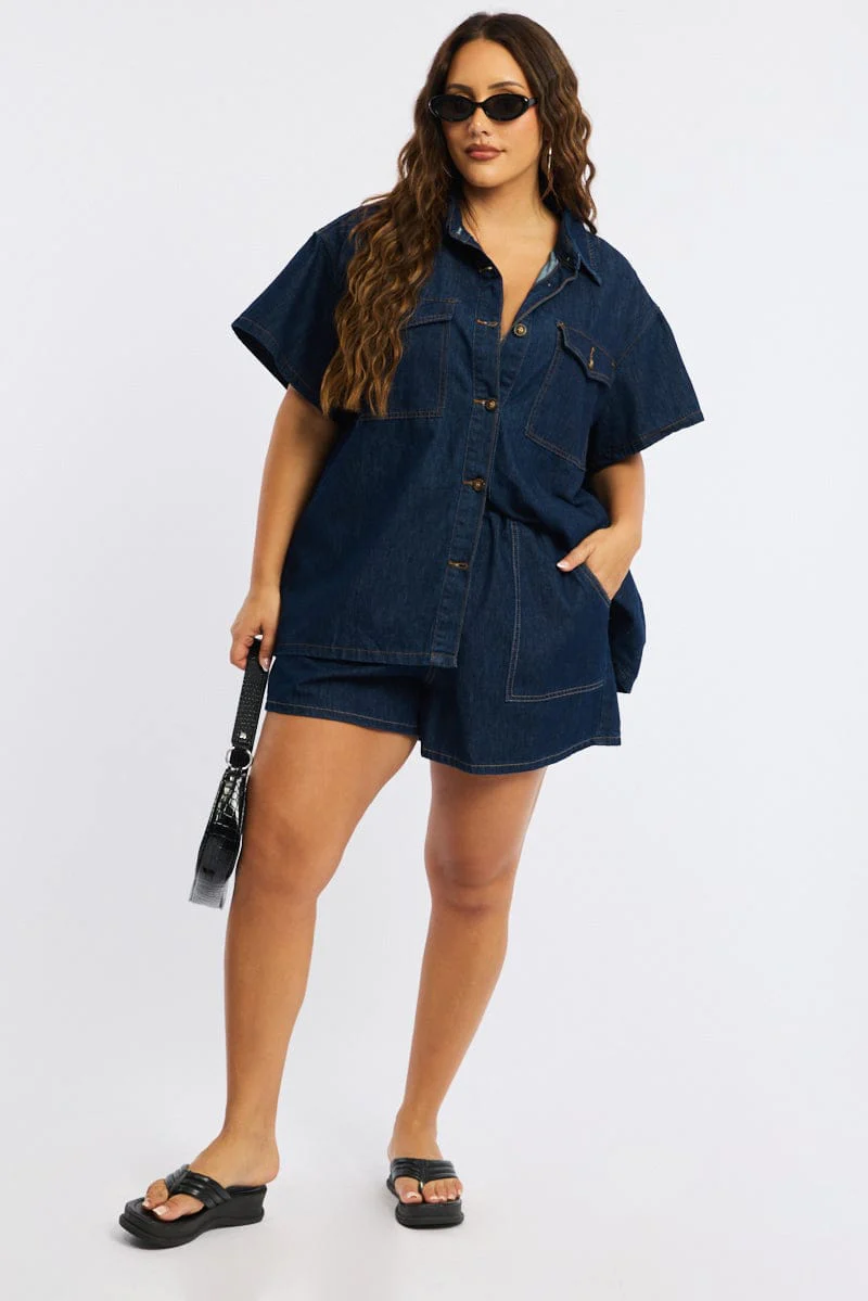 Denim Jacket Short Sleeve - Image 3
