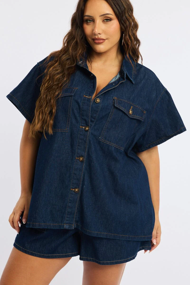 Denim Jacket Short Sleeve - Image 6
