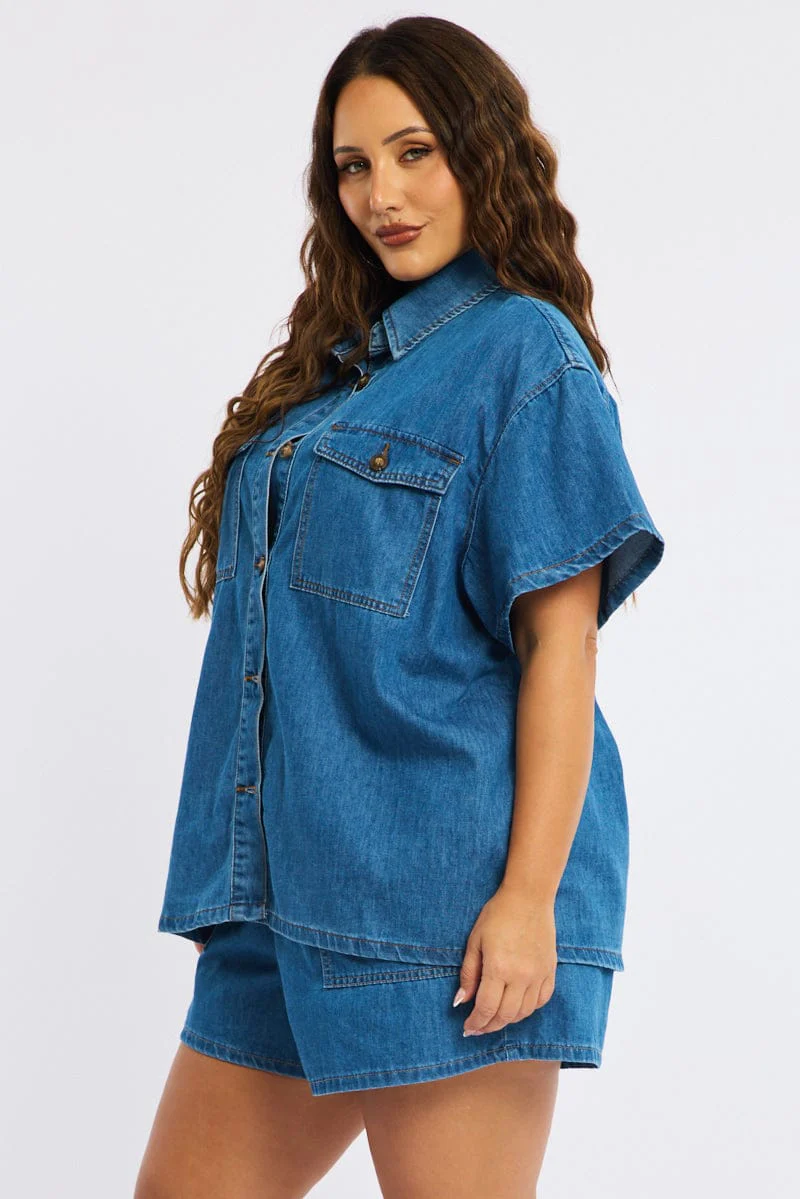 Denim Jacket Short Sleeve - Image 3