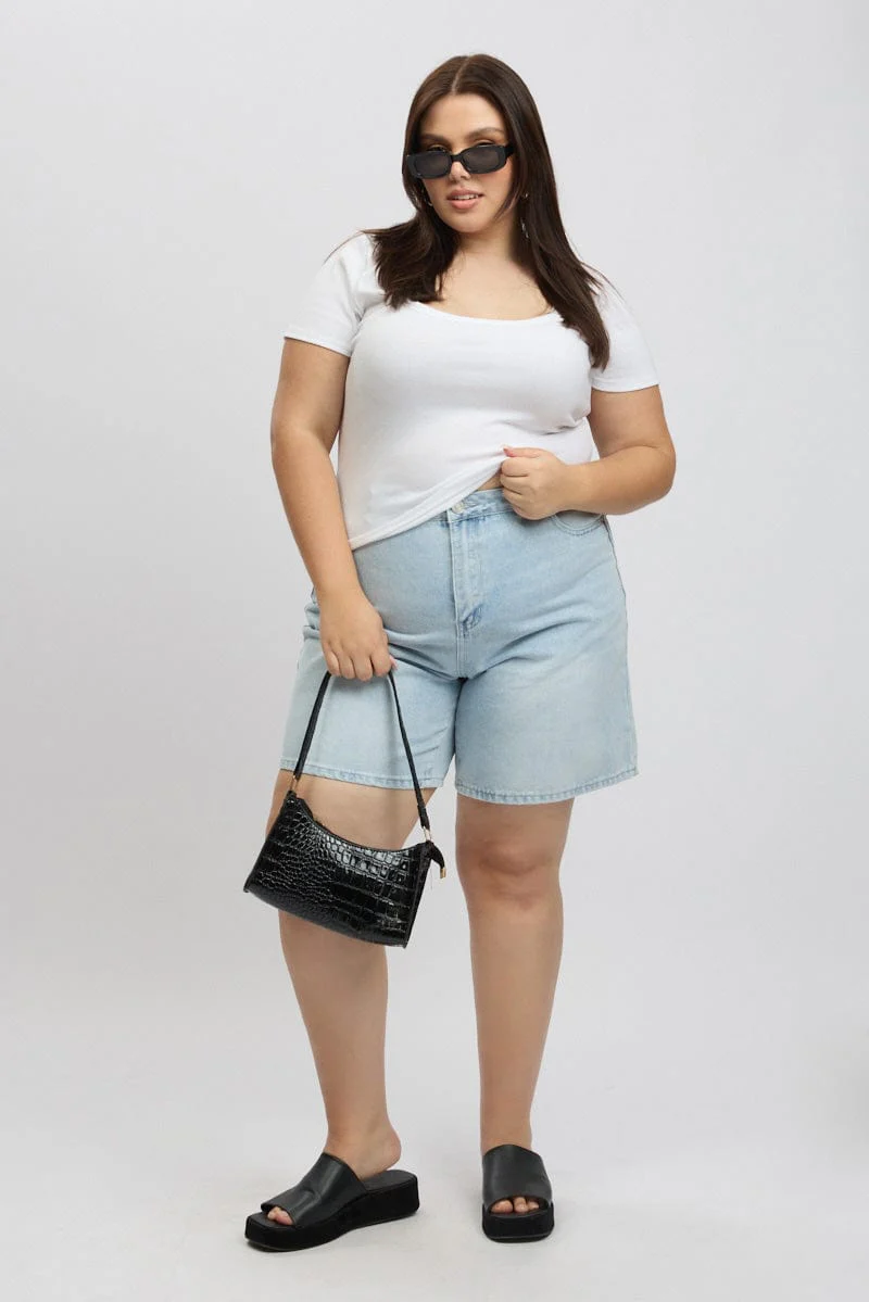Denim Jort Shorts High Rise - Image 2