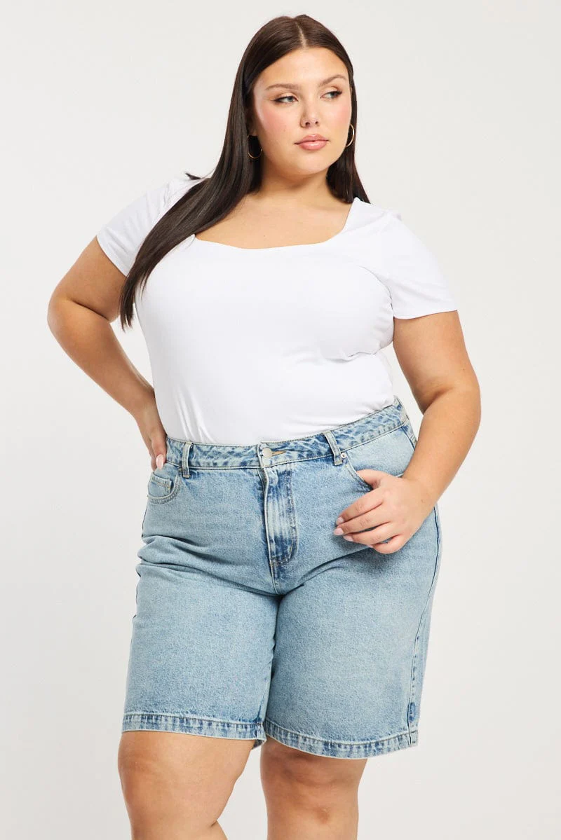 Denim Jorts Mid Rise