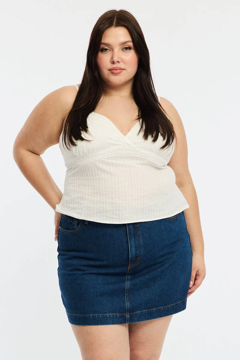 Denim Mini Skirt A-line