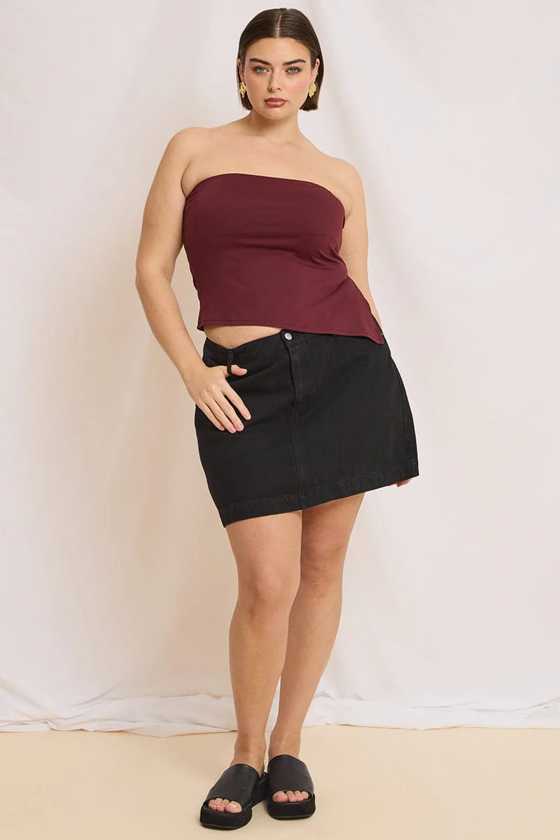 Denim Mini Skirt A-line