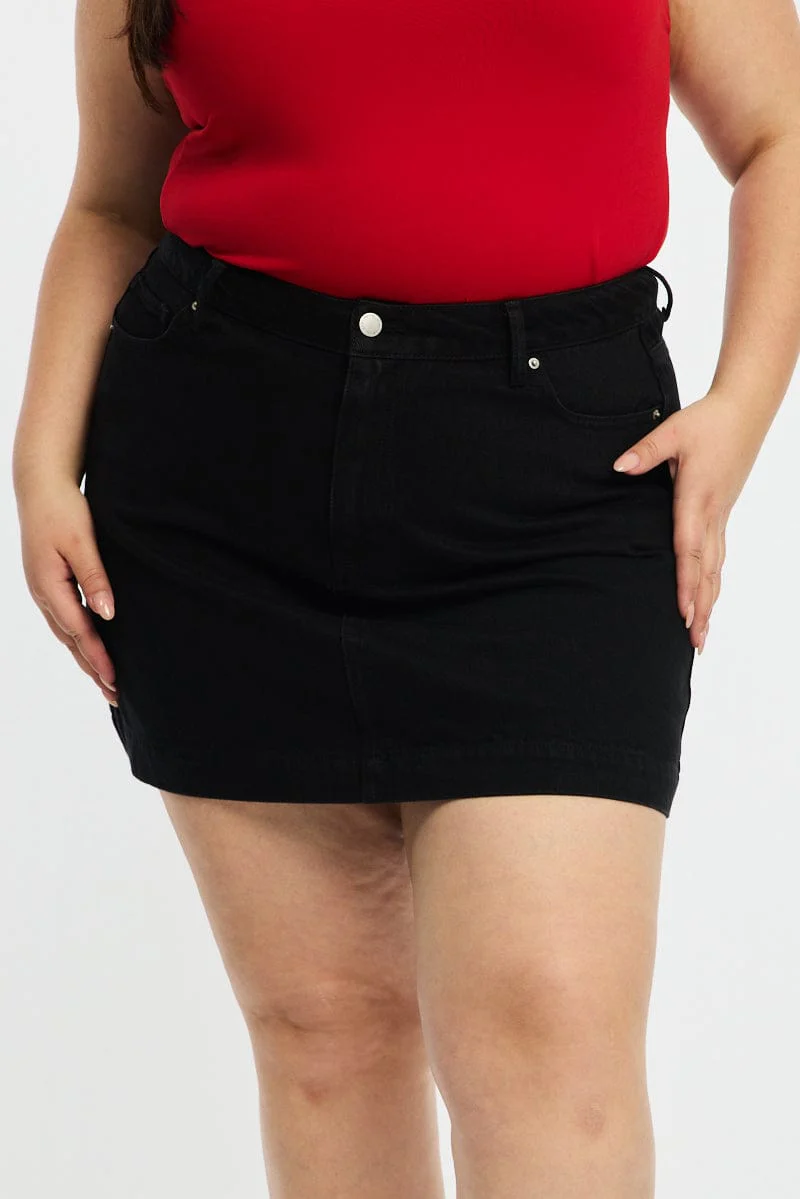 Denim Mini Skirt A-line - Image 6