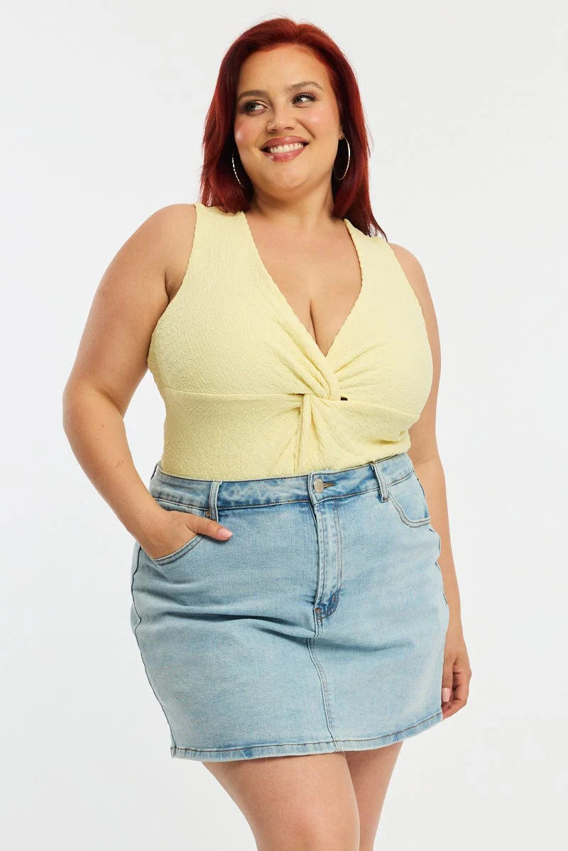 Denim Mini Skort Stretch Denim - Image 3