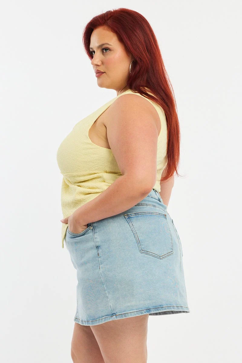 Denim Mini Skort Stretch Denim - Image 5