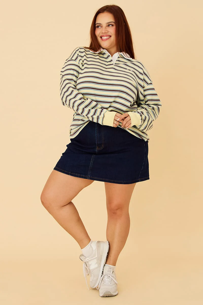 Denim Mini Skort Stretch Denim