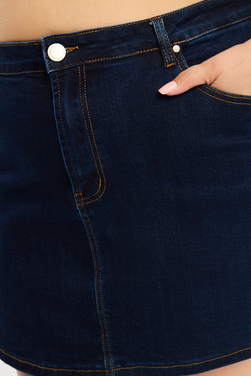 Denim Mini Skort Stretch Denim - Image 6