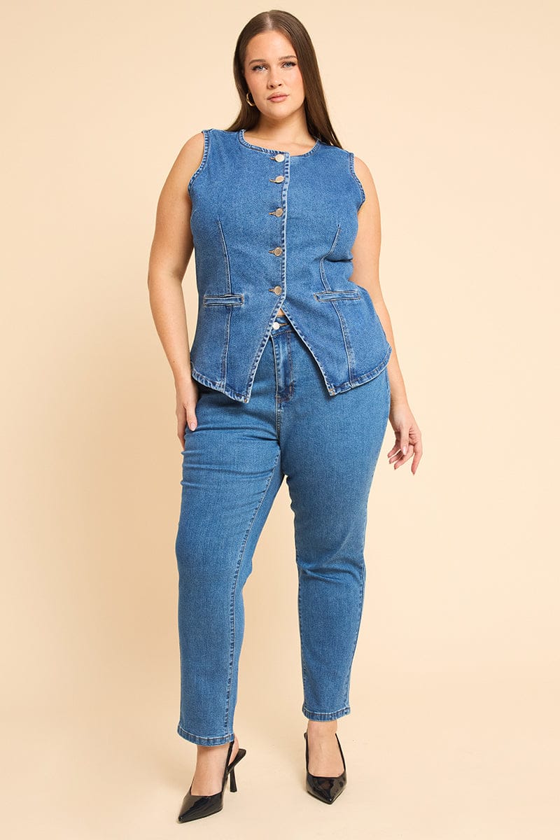Denim Mom Jeans High Rise
