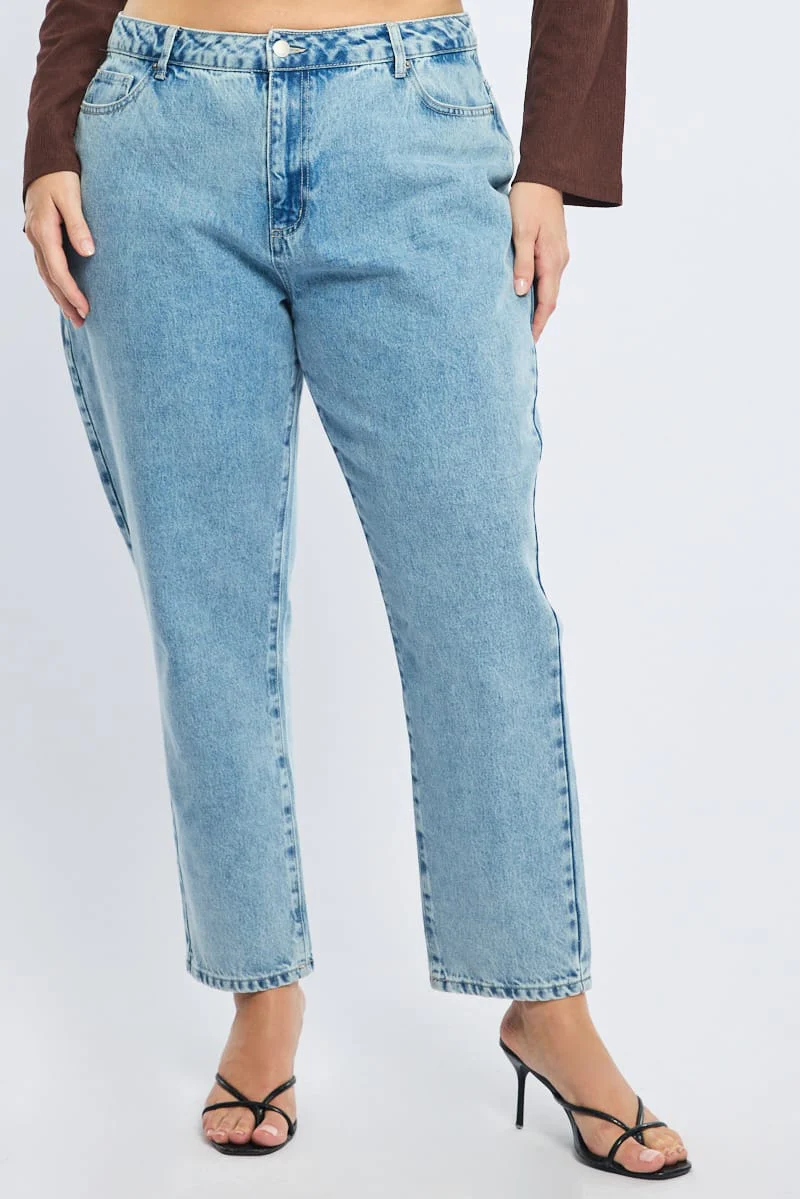 Denim Mom Jeans Mid Rise - Image 3