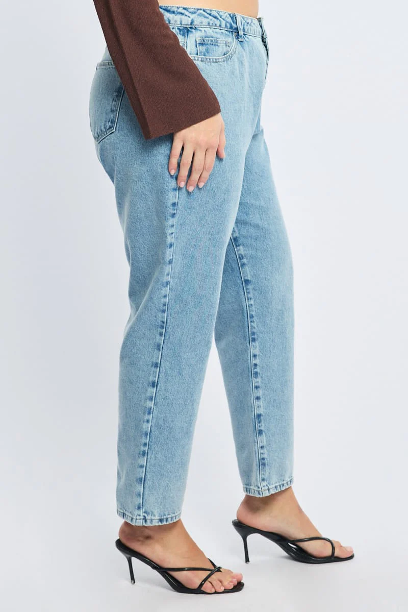Denim Mom Jeans Mid Rise - Image 4