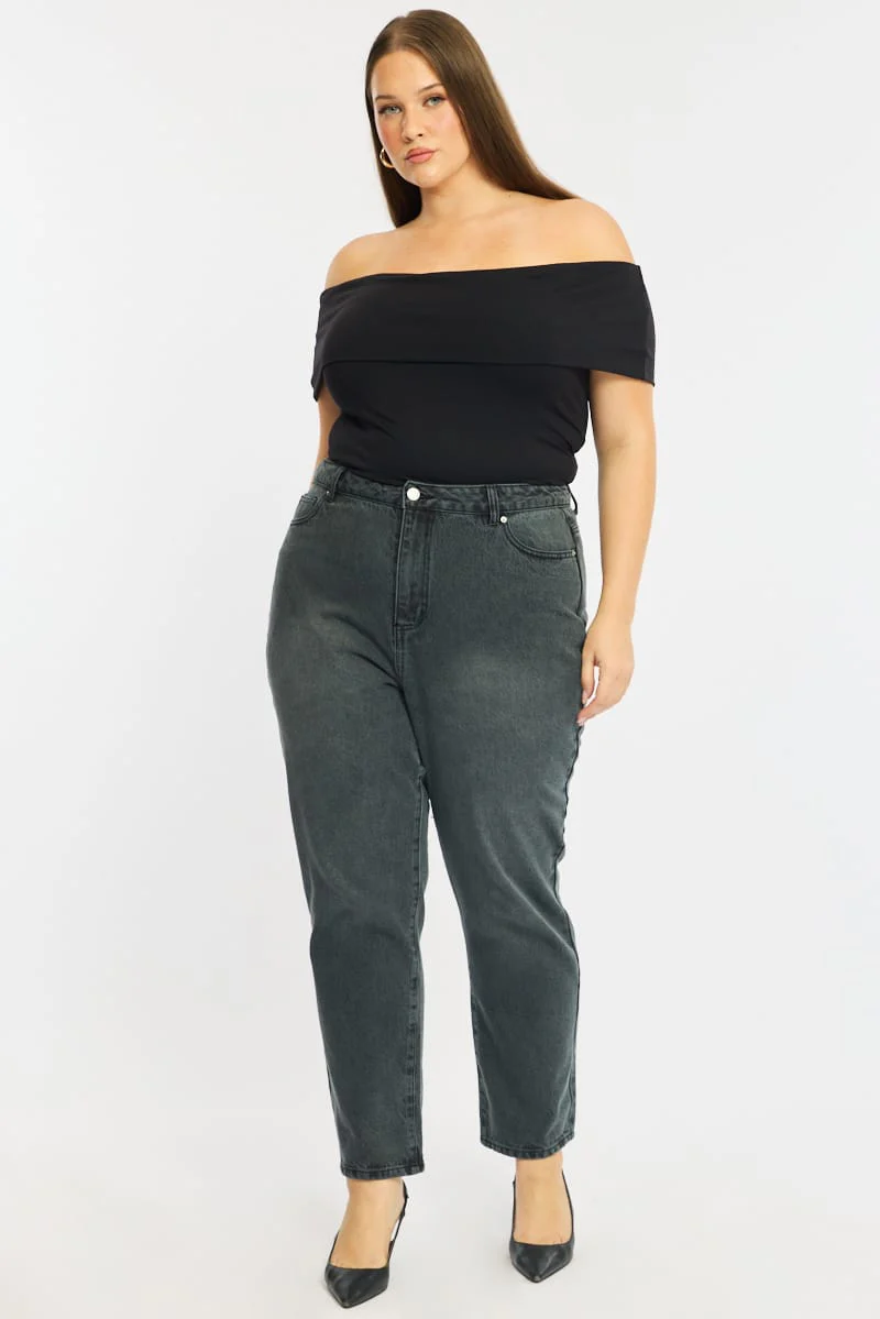 Denim Mom Jeans Mid Rise - Image 4