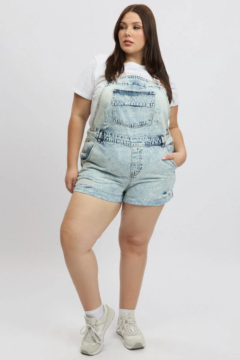 Denim Overall Shorts - Image 2