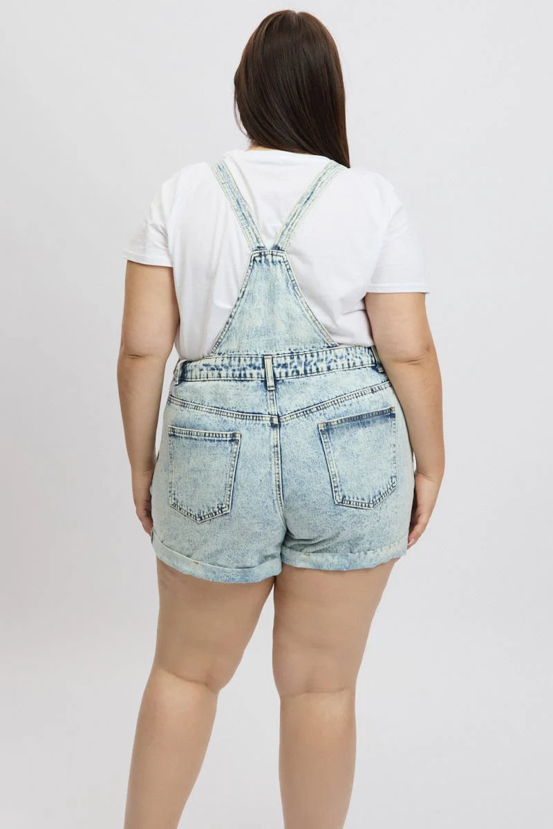 Denim Overall Shorts - Image 5