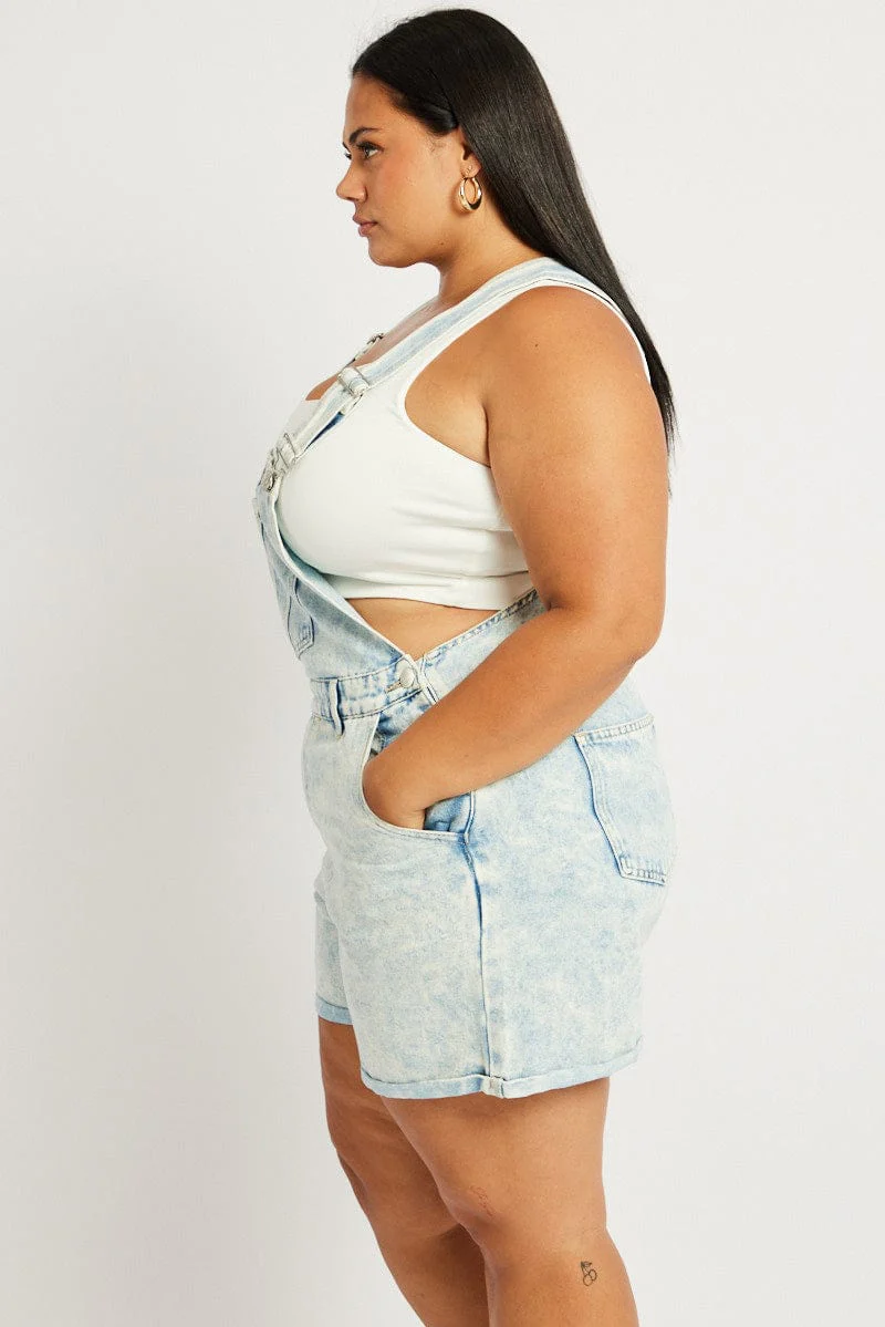 Denim Overall Shorts - Image 4