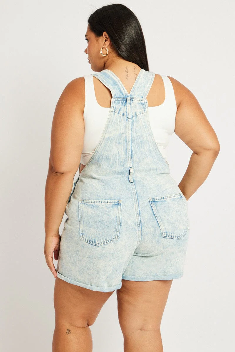 Denim Overall Shorts - Image 5