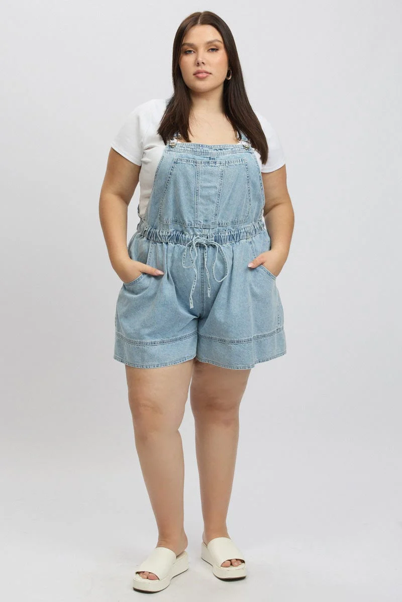 Denim Overall Shorts - Image 2