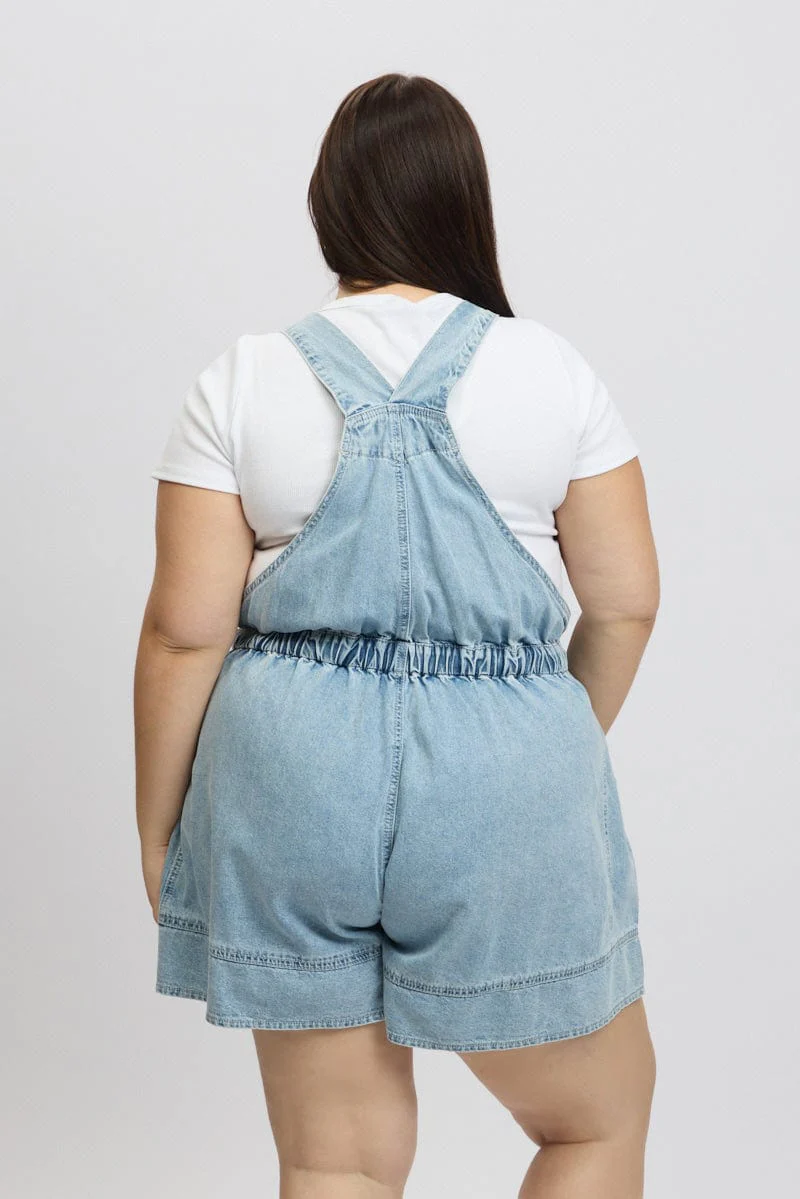 Denim Overall Shorts - Image 5