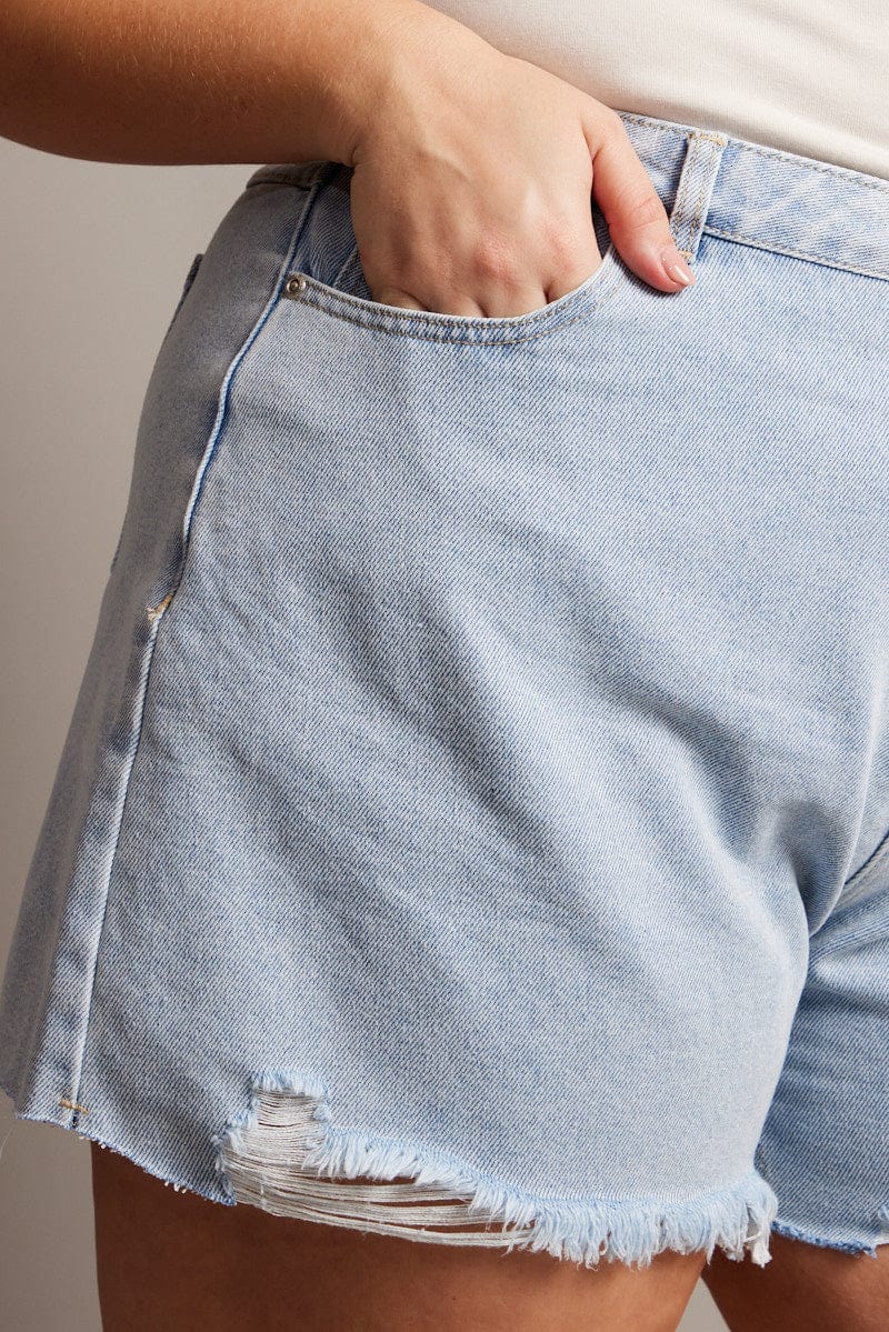 Denim Relaxed Shorts High Rise - Image 6