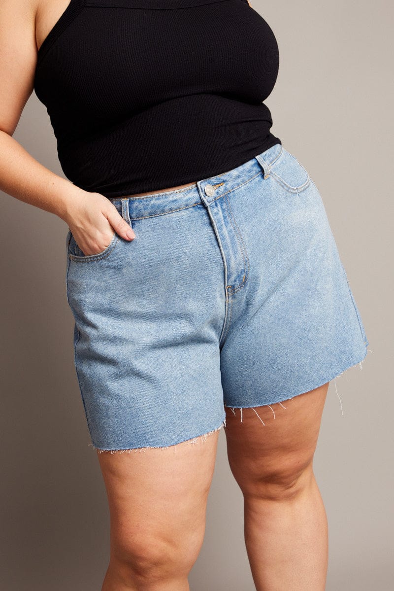 Denim Relaxed Shorts High Rise