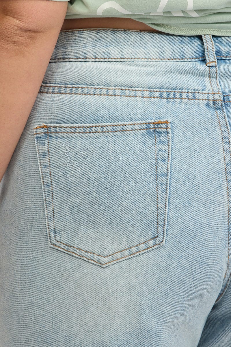 Denim Relaxed Shorts High Rise - Image 6