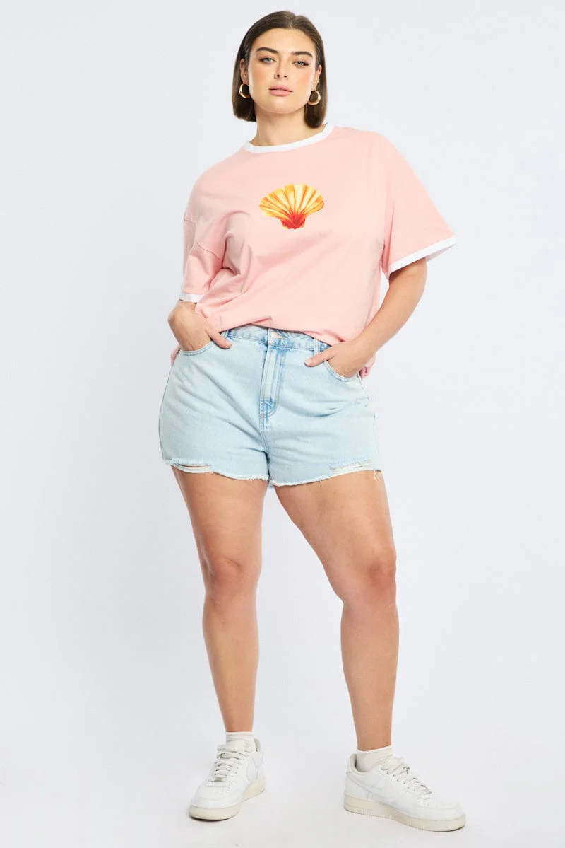Denim Relaxed Shorts High Rise